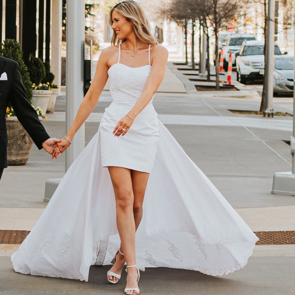 Vintage wedding/engagement dress with detachable train